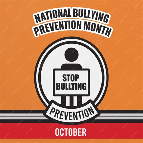 National Bullying Prevention Month Vector Illustration Template Raising ...