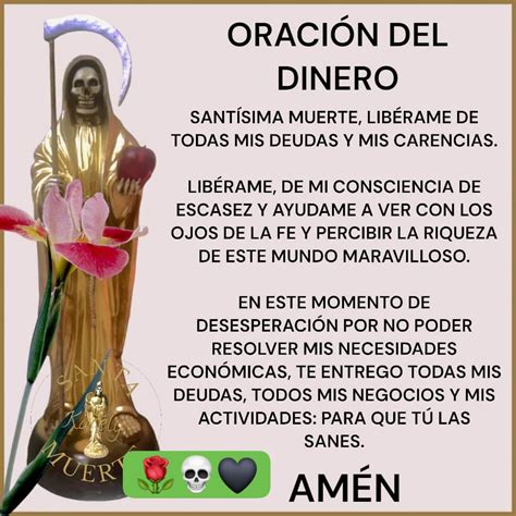 Santa Muert on Instagram: "Oración del Dinero de la Santísima Muerte 🌹💀 ...