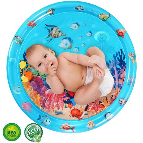 Tummy Time Water Mat, BUSATIA Inflatable Tummy Time Water Play Mat for ...