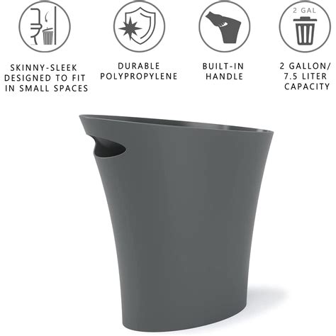 Small Trash Can – Open Top Skinny Garbage Cans for Kitchen, Office, Do ...