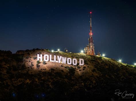 Hollywood Sign Lights Up