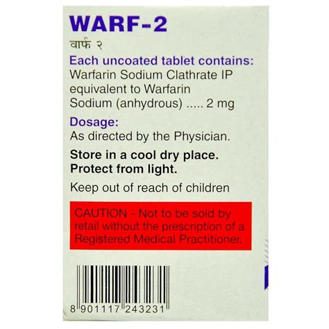 Warf 2 Tablet 30's Price, Uses, Side Effects, Composition - Apollo Pharmacy
