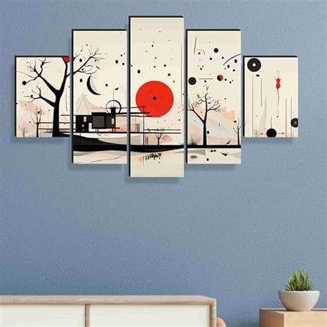 SAF Nature Paintings for Wall Decoration - Set Of Five, 3d Scenery ...