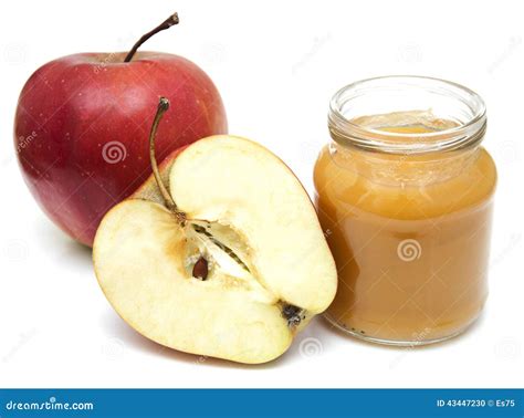Apples puree in jar stock photo. Image of pacifier, sauce - 43447230