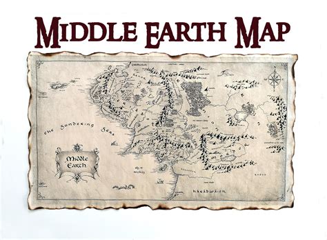 Middle Earth Map the Lord of the Rings Map the Hobbit Map - Etsy UK