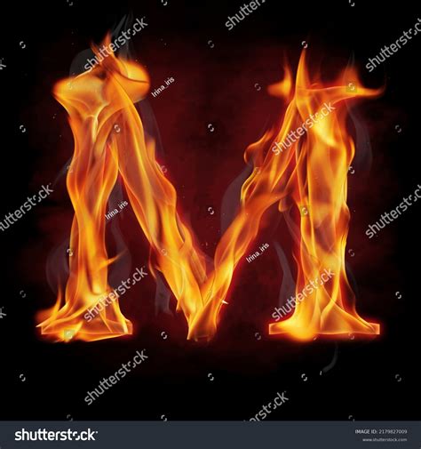 Letra del alfabeto de fuego "M" Foto de stock 2179827009 | Shutterstock