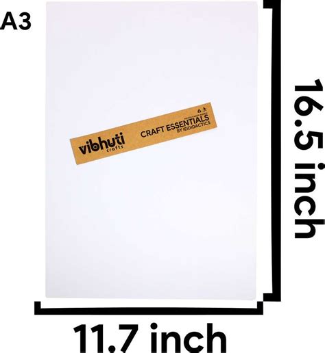 Vibhuti Crafts Sunboard Foam Board Sheets 3mm A3 (Pack of 8) -DIY Craft ...