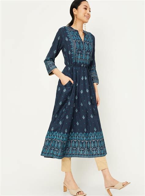Buy Women Printed Notched Neck Kurta Online at just Rs. 1299.0 ...