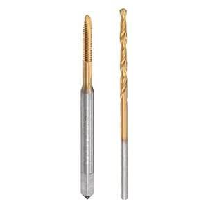 uxcell M2 x 0.4 Spiral Point Thread Tap and 1.6mm Twist Drill Bit Set ...