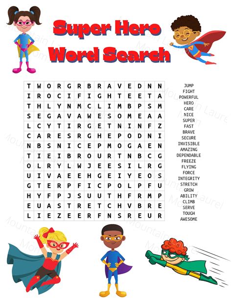 Super Hero Printable Worksheet Activity Bundle, Super Hero School ...