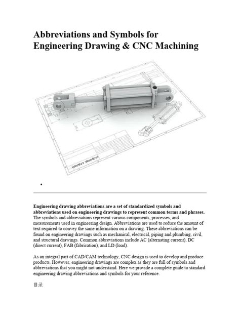 Abbreviations and Symbols For Engineering Drawing | PDF | Engineering | Numerical Control