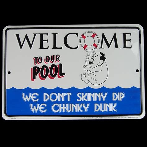 Buy Dont Skinny Dip - Chunky Dunk! Tin Sign Swimming Pool Deck Decor ...