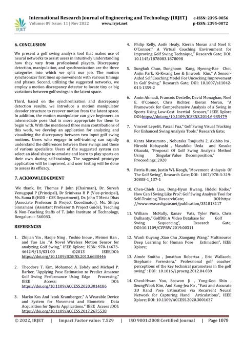 AI Golf: Golf Swing Analysis Tool for Self-Training | PDF