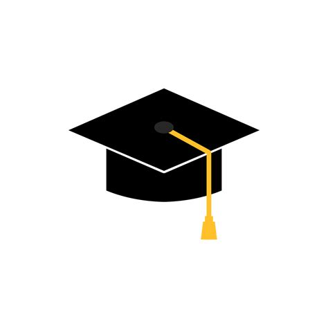 Black graduation cap icon with a simple and modern design on a ...