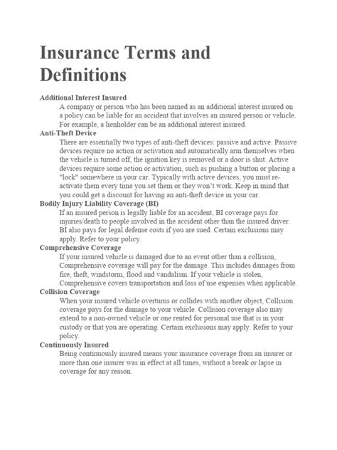 Image result for Insurance Policy Definitions