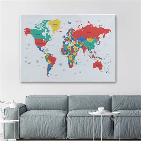 Wall World Map with Countries 的图像结果