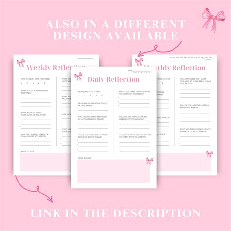 Printable Daily Reflection Journal | Weekly Reflection | Monthly ...
