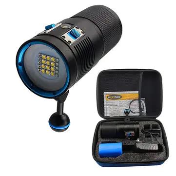 Hoozhu v72 underwater 100m 22x led bulbs 7200lm 3-color lights 2-group ...