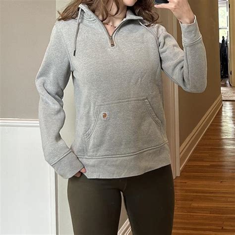 Carhartt Women's Grey Hoodie | Depop