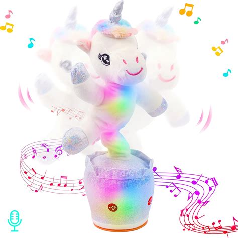 Buy Hopearl Glowing Dancing Unicorn Toy Repeats What You Say Talking ...