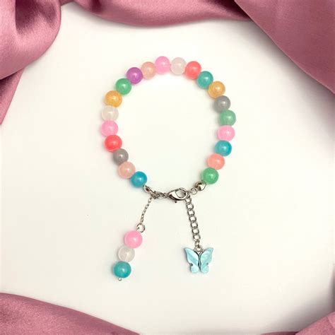 Oralia Affordable White Grey Butterfly Stretchy Bracelet– Oralia India