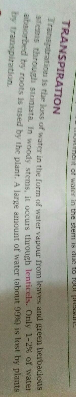 What is Transpiration. - Brainly.in