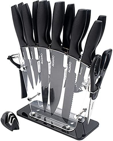 Buy AGARO Galaxy 9 Pcs Kitchen Knives Set with Wooden Case, 7 Knives, 1 ...