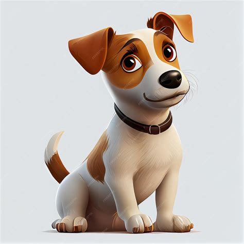 Cute cartoon dog character 3D animation on white background | Premium ...