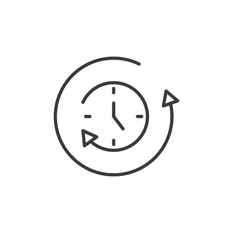 Uptime and downtime line icon isolated on white background | Premium Vector