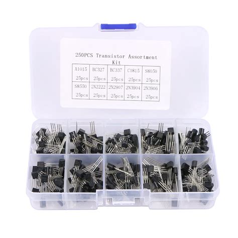 ROLEES 10 Values 250 Pcs A1015 BC327 BC337 C1815 S8050 S8550 2N2222 ...