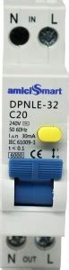 amiciSmart 20A RCBO, Single Module 220V Residual Current Circuit ...