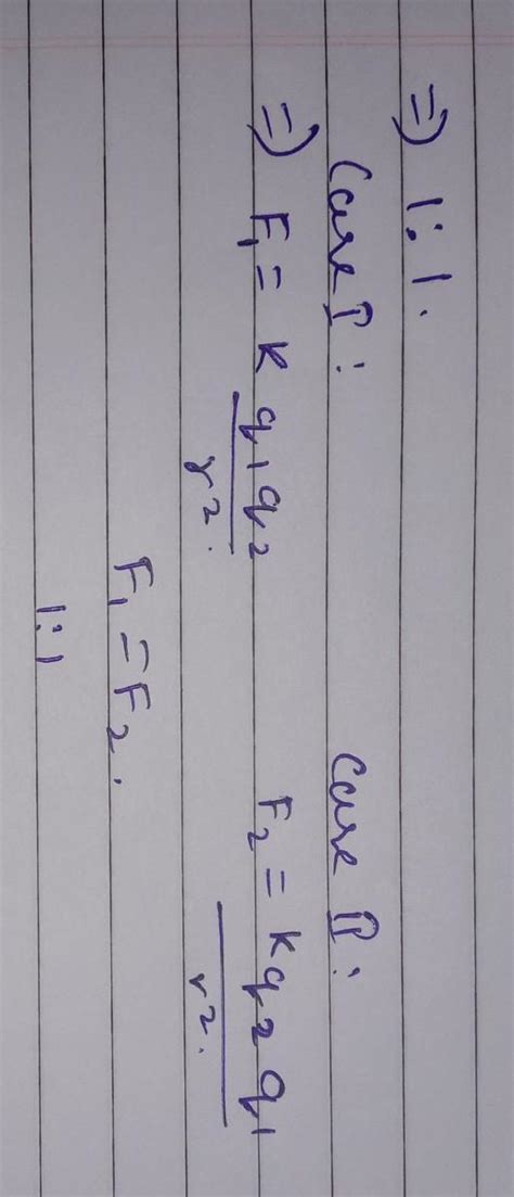 there are two point charges +4muC and -2muC . the ratio of magnitude of ...