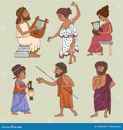 Greek People Icon Map. Detailed Vector Silhouette. Mixed Crowd Of Men ...