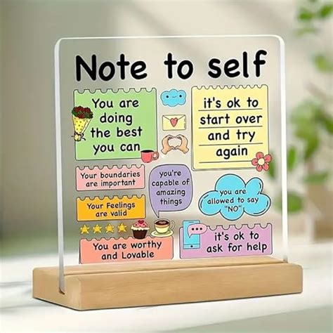 Bs amor Acrylic Self-Love Reminder Desk Card Motivational Office ...