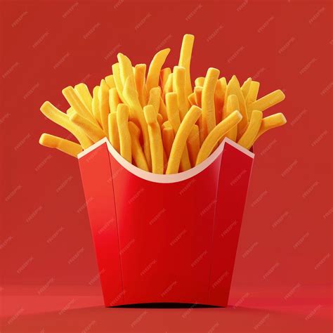 Premium Photo | French Fries Emoji 3D Icon Create a box of French fries ...