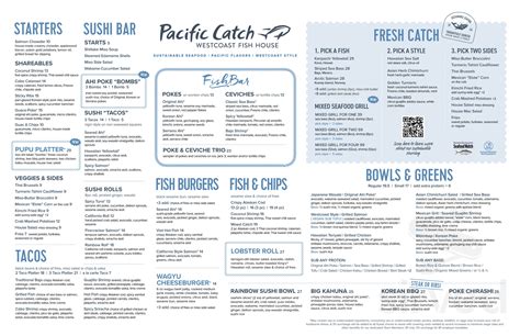 Menu - Cupertino CA's Pacific Catch | Sirved