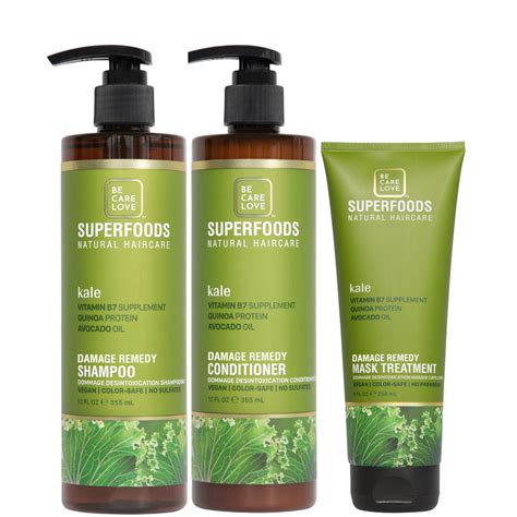 BCL Superfoods Kale Damage Detox Shampoo + Conditioner + Mask Combo ...