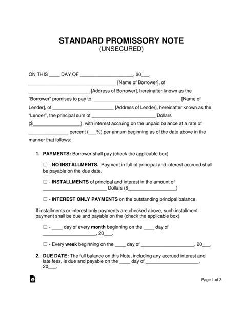 Image result for Bank Promissory Note