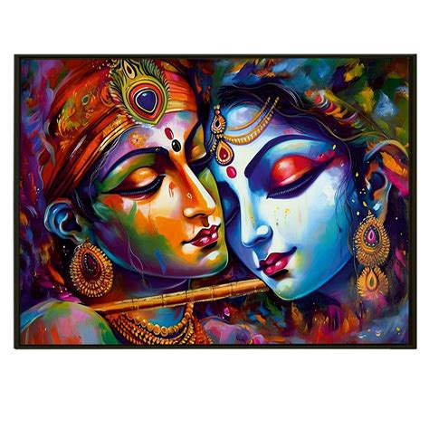 Radha Krishna Wall Art Canvas Paintings | Divine Love and Serenity ...