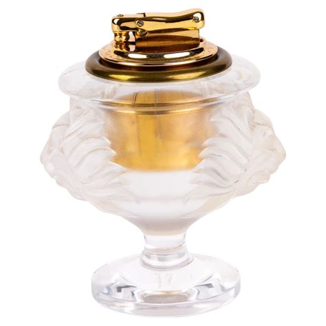 Lalique Signed French Frosted Glass Lion Table Lighter 1970s For Sale ...