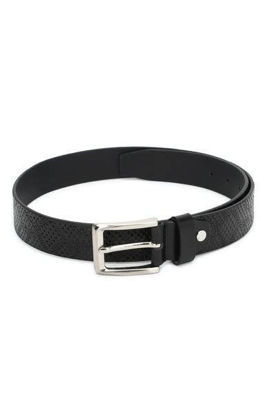 Buy Men Black Textured Genuine Leather Belt Online - 720173 | Peter England