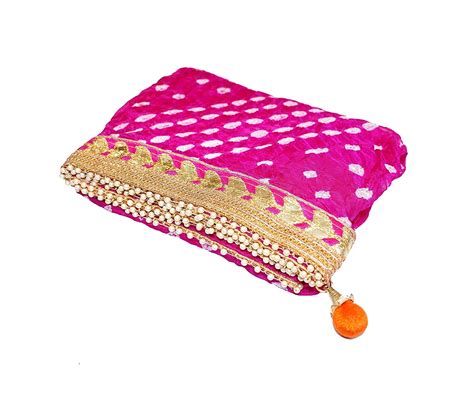 Buy PK HUB Women's Bandhej Dupatta Handmade Jaipur Art Silk Chunni ...
