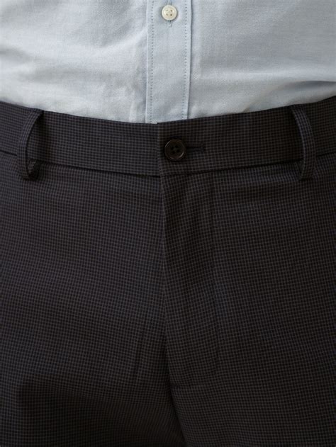 Buy Men Blue Mini Checks Relaxed Fit Stretchable Workwear Pant