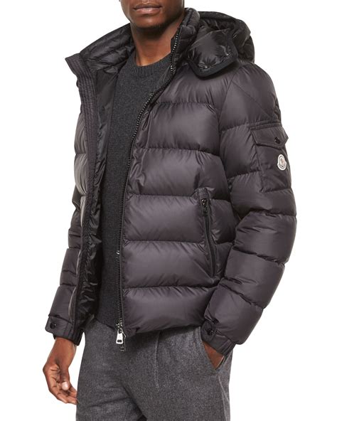 Moncler Himalaya Hooded Down Jacket in Black for Men | Lyst