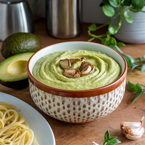 Easy Creamy Avocado Pasta Sauce With Roasted Garlic - Flavorfulpinch