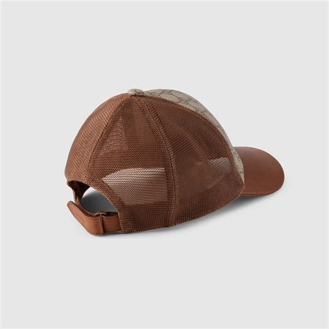 GG Monogram canvas baseball hat in dark brown and beige | GUCCI® AU