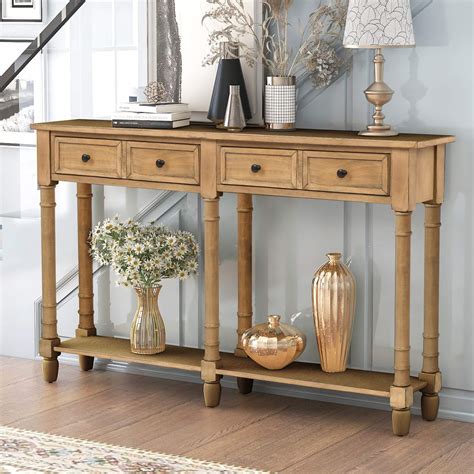 Quarte Console Table Sofa Table Rustic Entryway Table With 2 ...