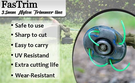 FASTRIM 3.5Mm(0.14 Inch) 40 Metre Square/White/Grass Cutter/Nylon ...