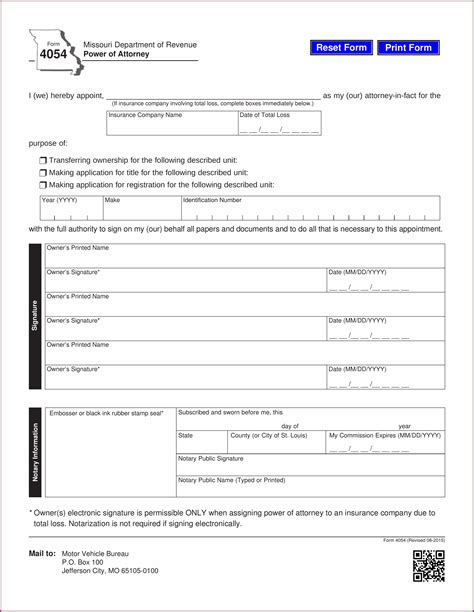 Missouri Power Of Attorney Form 4054 - Form : Resume Examples #kLYr3bOV6a