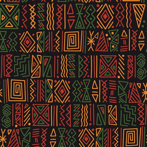 African ethnic tribal clash ornament seamless pattern background ...